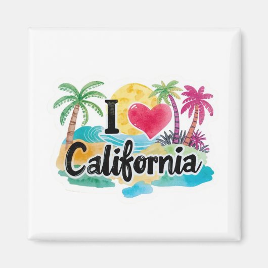 Aimant J'aime la Californie (Devant)