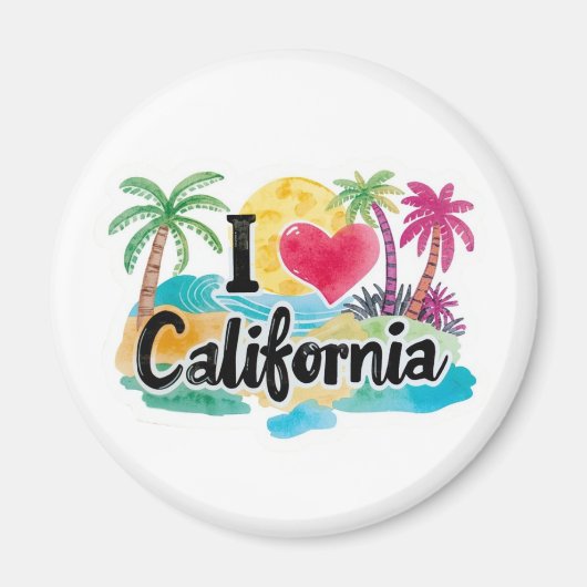 Aimant J'aime la Californie (Devant)
