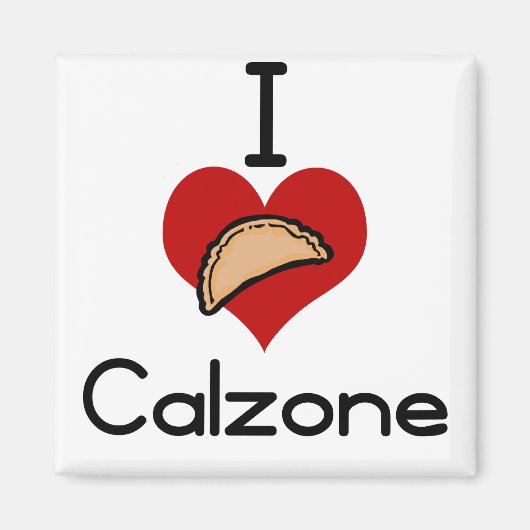 Aimant J'aime la calzone du coeur (Devant)