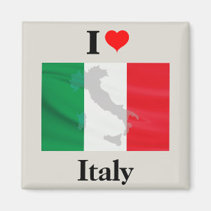Aimant J'aime la carte de drapeau de l'Italie