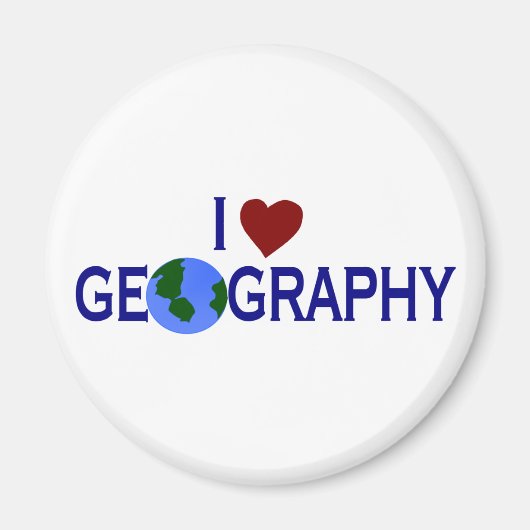 Aimant J'aime la géographie (Devant)