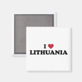 Aimant J'aime la Lituanie (Recto/Verso)
