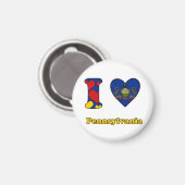 Aimant J'aime la Pennsylvanie (Recto/Verso)