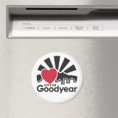 Aimant J'aime l'aimant de la bonne année ronde (In Situ (Lave-vaisselle))