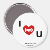 Aimant J'aime l'aimant du réfrigérateur U (Recto/Verso)