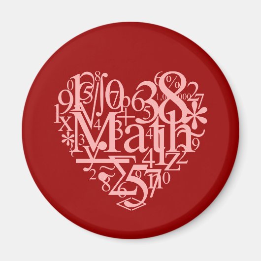 Aimant J'aime l'aimant mathématique (Devant)