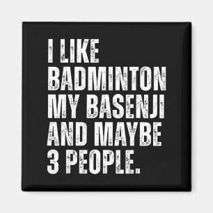 Aimant J'aime l'amant de badminton propriétaire de chien