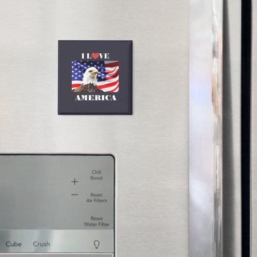 Aimant J'aime l'Amérique (In situ (réfrigérateur))