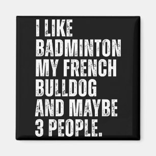 Aimant J'aime l'amoureux de badminton propriétaire de bou