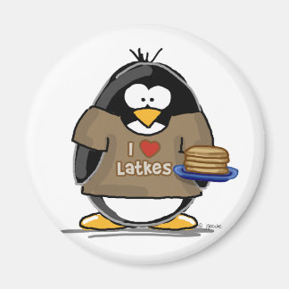 Aimant J'aime Latkes Penguin