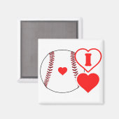 Aimant J'aime le baseball (Recto/Verso)