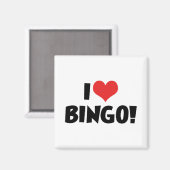 Aimant J'Aime Le Bingo Coeur ! - Amateurs de bingo (Recto/Verso)