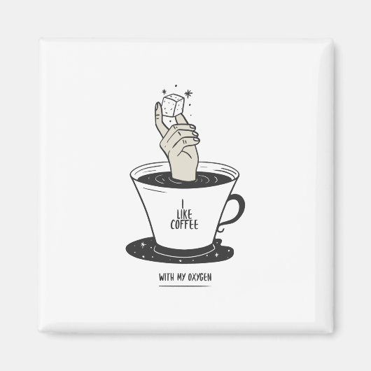 Aimant J'Aime Le Café Avec Mon Oxygène (Devant)