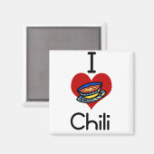 Aimant J'aime le chili au coeur (Recto/Verso)