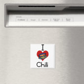 Aimant J'aime le chili au coeur (In Situ (Lave-vaisselle))