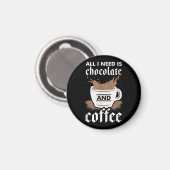 Aimant J'Aime Le Chocolat Et Le Café (Recto/Verso)