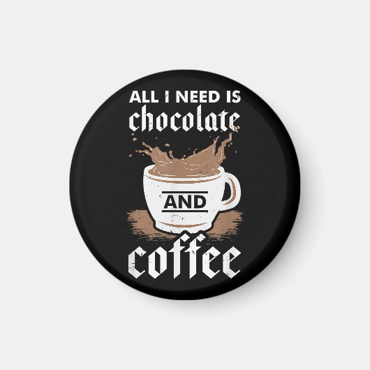 Aimant J'Aime Le Chocolat Et Le Café (Devant)