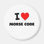 Aimant J'aime le code morse (Devant)