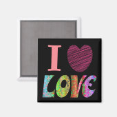 Aimant J'aime le coeur (Recto/Verso)