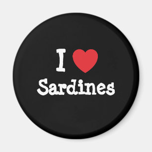 Aimant J'aime le coeur de Sardines T-Shirt