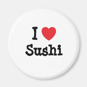 Aimant J'aime le coeur de Sushi T-Shirt