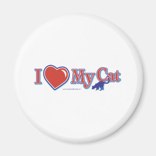 Aimant J'Aime Le Coeur Mon Chat