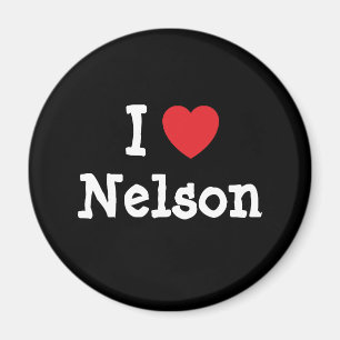 Aimant J'aime le coeur Nelson personnalisé