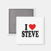 Aimant J'aime le coeur Steve _1 (Recto/Verso)
