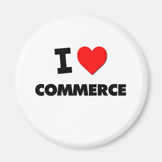 Aimant J'aime le commerce (Devant)