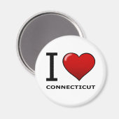 AIMANT J'AIME LE CONNECTICUT (Recto/Verso)