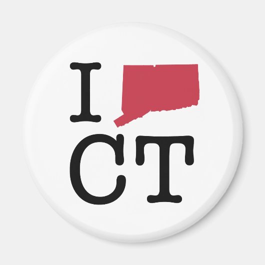 Aimant J'aime le Connecticut (Devant)