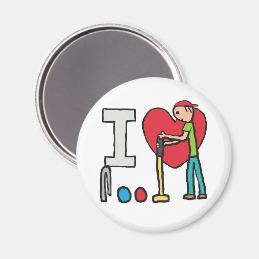 Aimant J'aime le croquet (Recto/Verso)