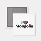 Aimant J'aime le drapeau de la Mongolie (Recto/Verso)