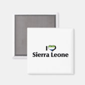 Aimant J'aime le drapeau de la Sierra Leone (Recto/Verso)