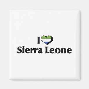 Aimant J'aime le drapeau de la Sierra Leone