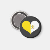 Aimant J'aime le drapeau de la ville du Vatican (Recto/Verso)