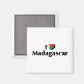 Aimant J'aime le drapeau de Madagascar (Recto/Verso)