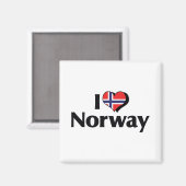 Aimant J'aime le drapeau de Norvège (Recto/Verso)