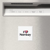 Aimant J'aime le drapeau de Norvège (In Situ (Lave-vaisselle))