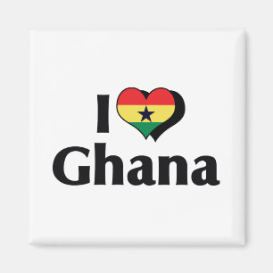 Aimant J'aime le drapeau du Ghana
