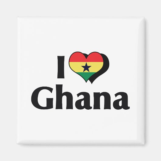 Aimant J'aime le drapeau du Ghana (Devant)