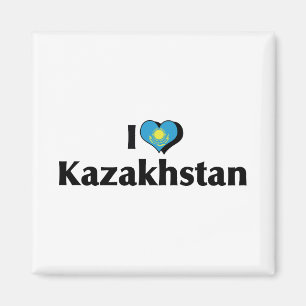Aimant J'aime le drapeau du Kazakhstan