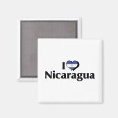 Aimant J'aime le drapeau du Nicaragua (Recto/Verso)