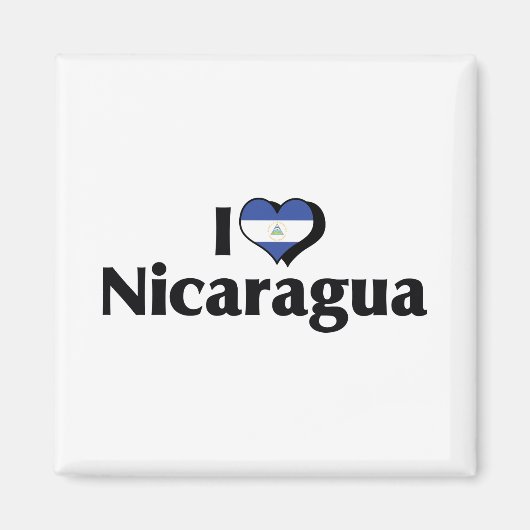 Aimant J'aime le drapeau du Nicaragua (Devant)