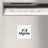 Aimant J'aime le drapeau du Nigeria (In Situ (Lave-vaisselle))