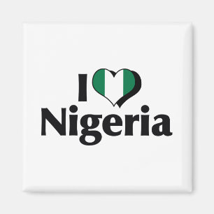 Aimant J'aime le drapeau du Nigeria