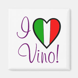 Aimant J'aime le drapeau Vin-Italien