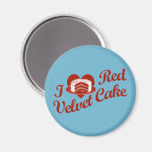 Aimant J'Aime Le Gâteau De Velours Rouge (Recto/Verso)
