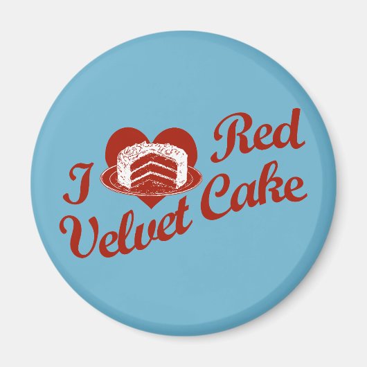 Aimant J'Aime Le Gâteau De Velours Rouge (Devant)