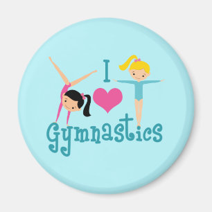 Aimant J'aime le gymnaste mignon de gymnastique